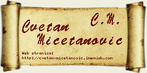 Cvetan Mičetanović vizit kartica
